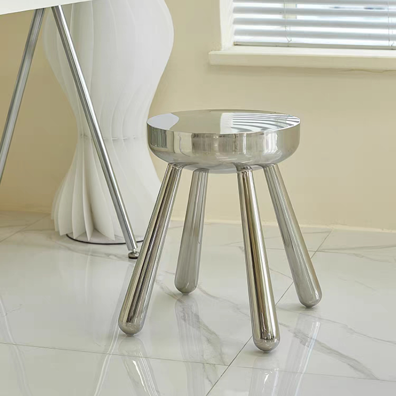 Home Bar Seating - Móveis nórdicos de aço inoxidável, banco