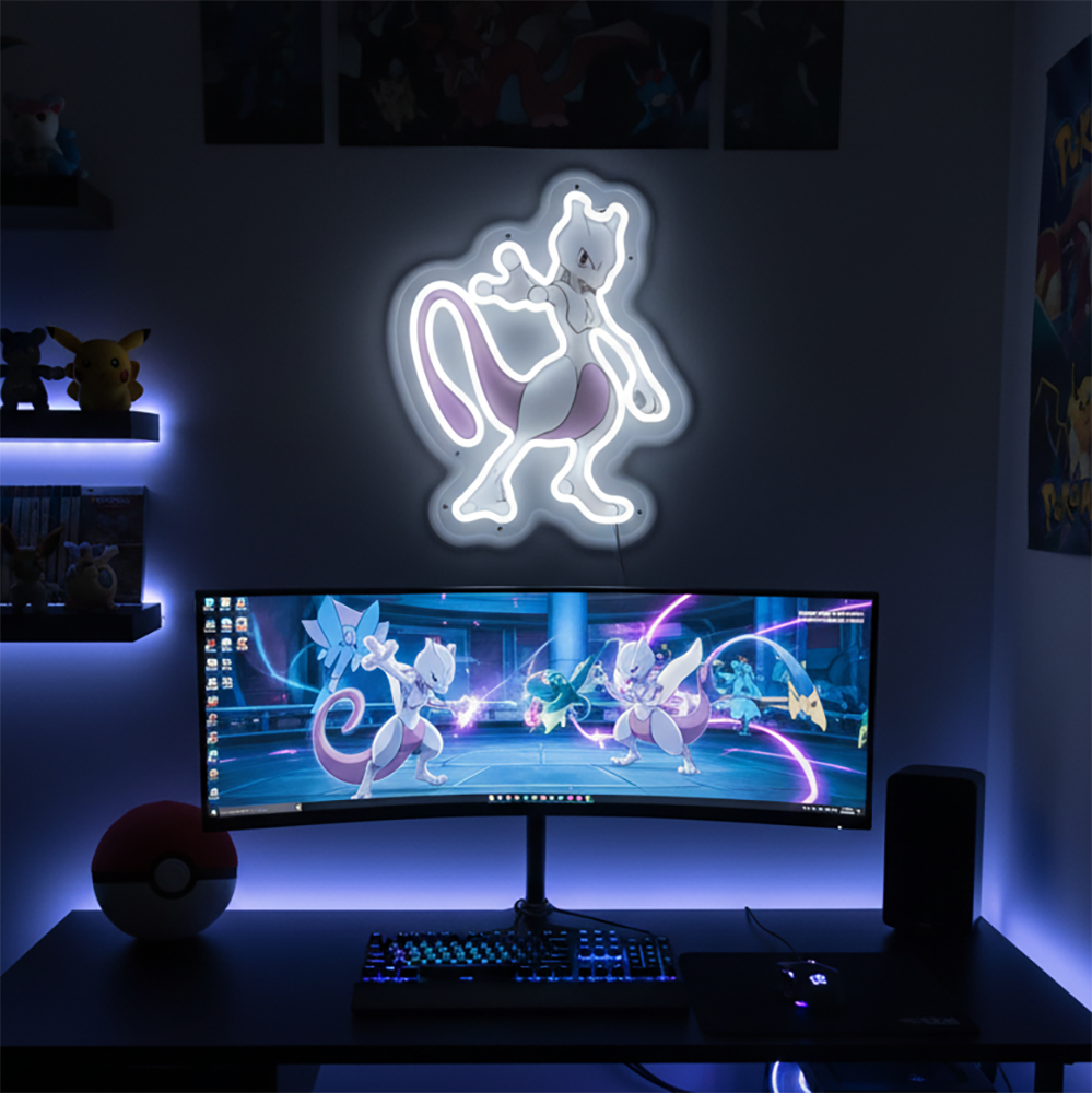 Home Bar Shelf - Personalizado anime pokemon mewtwo acrílico néon