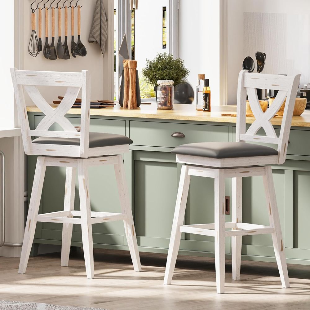 Home Bar Stools - Conjunto de 2 Banquetas Giratórias, Cadeiras