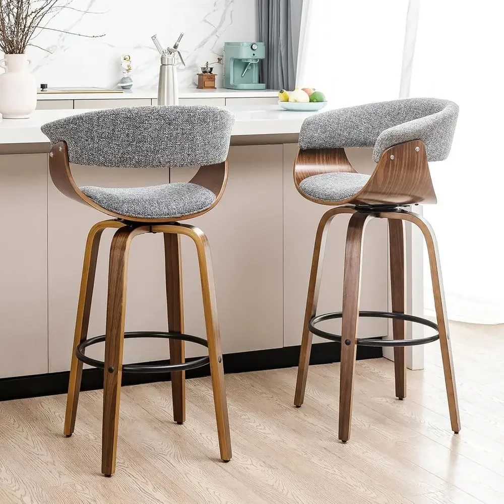 Home Bar Stools - Conjunto de 2 Banquetas Giratórias de