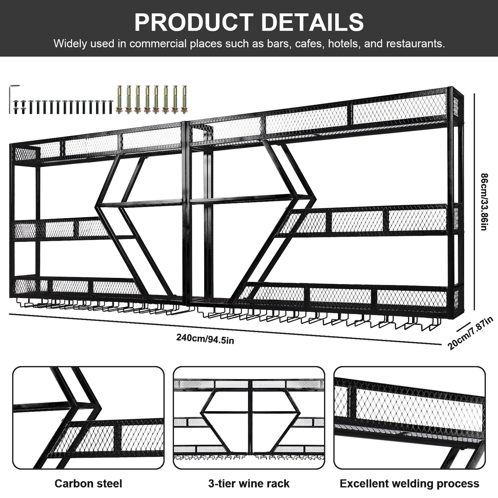 Home Bar Shelf - Prateleira de Vinho Montada na Parede