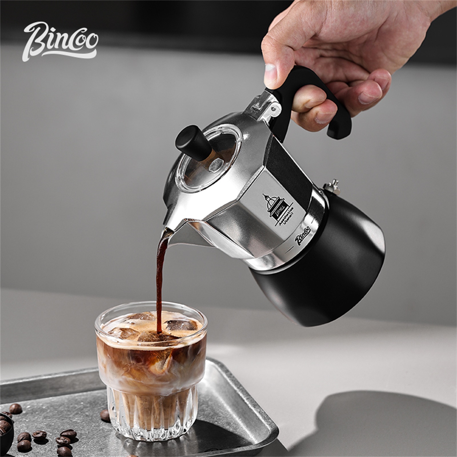 Home Barista - BINCOO Pote Moka de Válvula Dupla,