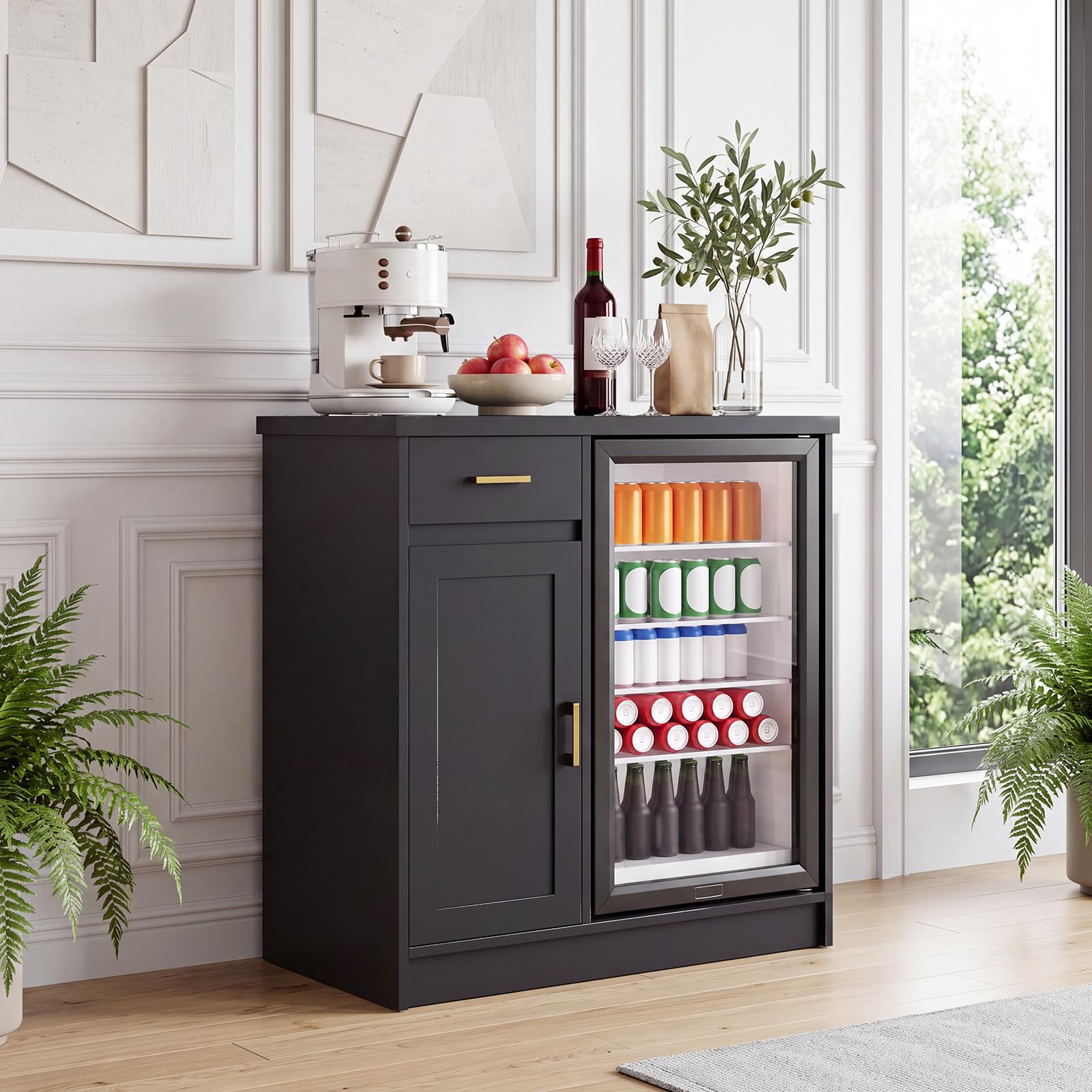 Home Bar And Fridge - Armário de Bar Estilo Fazenda de