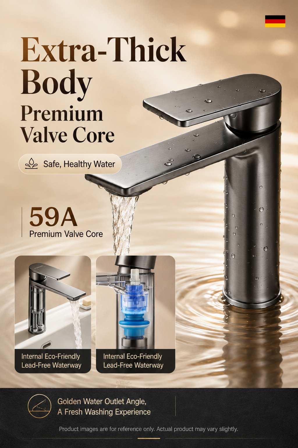 Home Bar Sink - Torneira de Banheiro Reforçada com Misturador