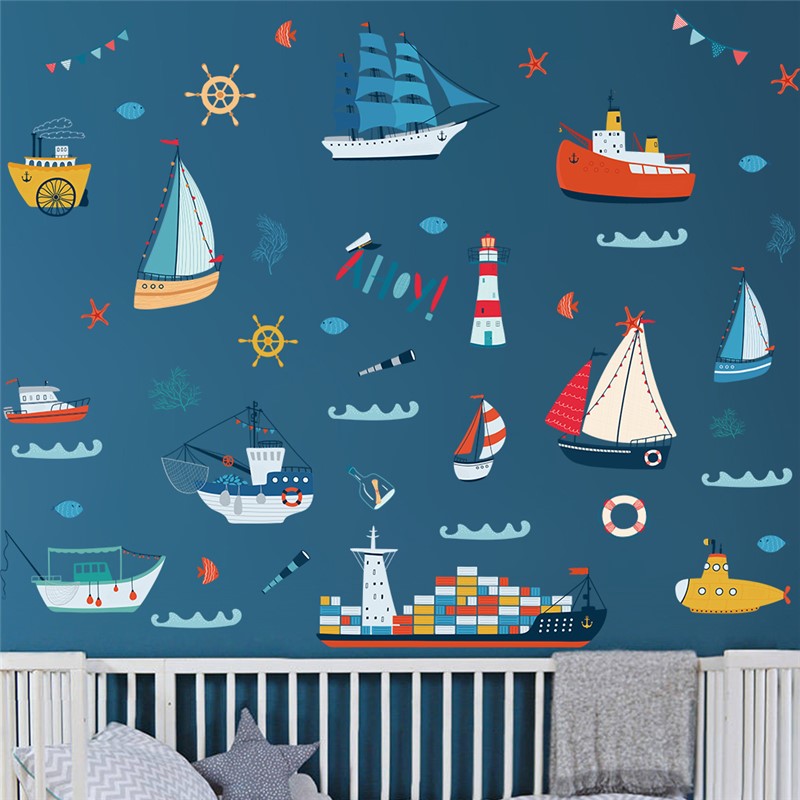 Home Barca - Submarine Pattern Adesivos de Parede para