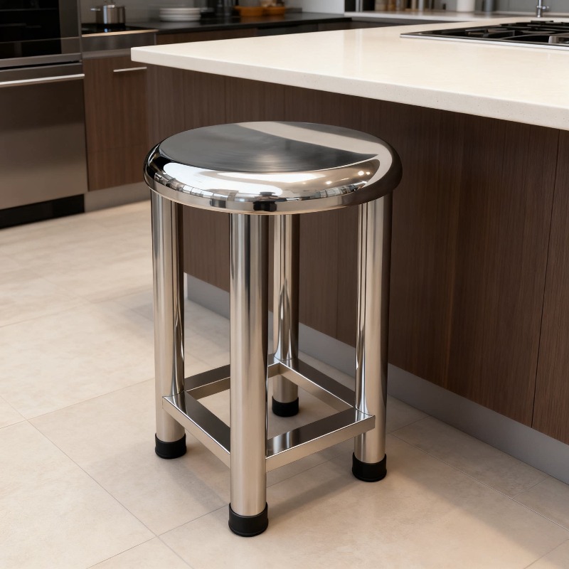 Home Bar Stools - Banqueta Redonda de Aço Inoxidável 304,