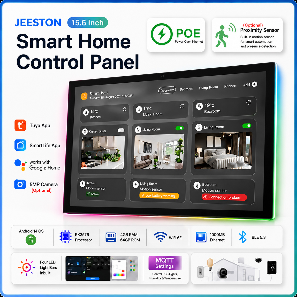 Home Bar Android - Painel de Controle Inteligente de 15.6