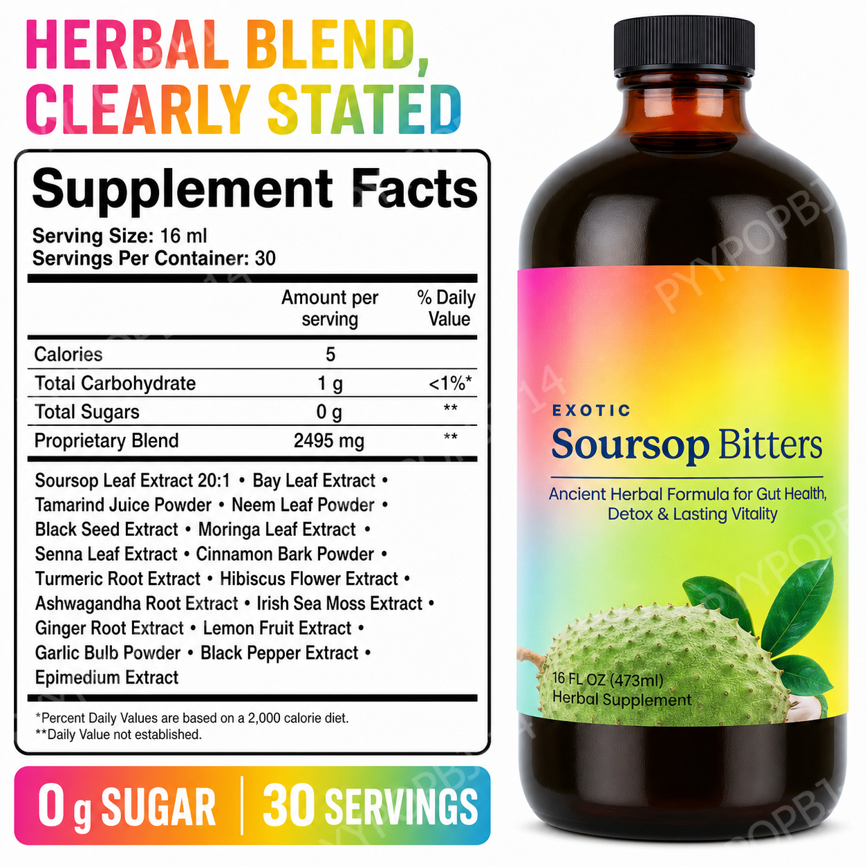 Suplemento Herbal de Soursop E - Bitters Bottle Set avaliação e preço