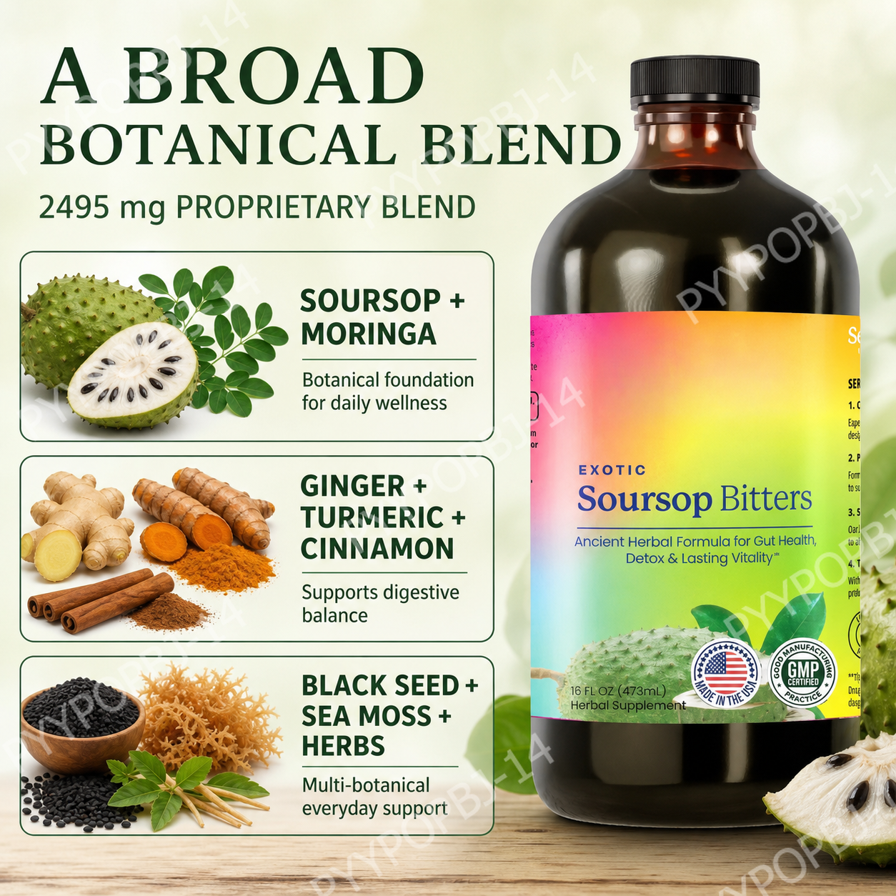 Suplemento Herbal de Soursop E - Bitters Bottle Set avaliação e preço