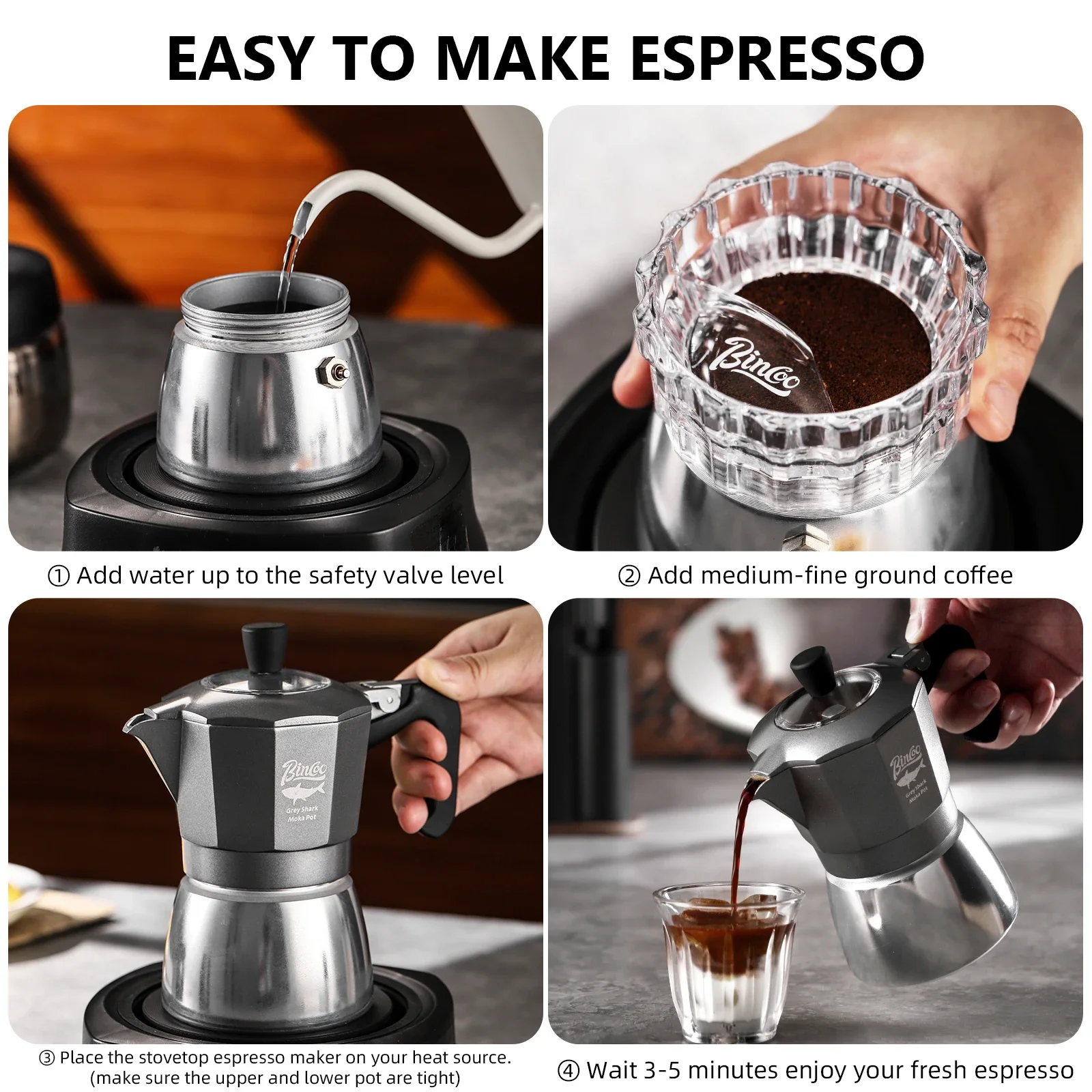 Cafeteira Moka Bincoo de 2 xíc - Home Barista avaliação e preço