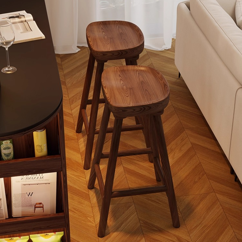 Banco de bar curvo de madeira  - Home Bar Seating avaliação e preço