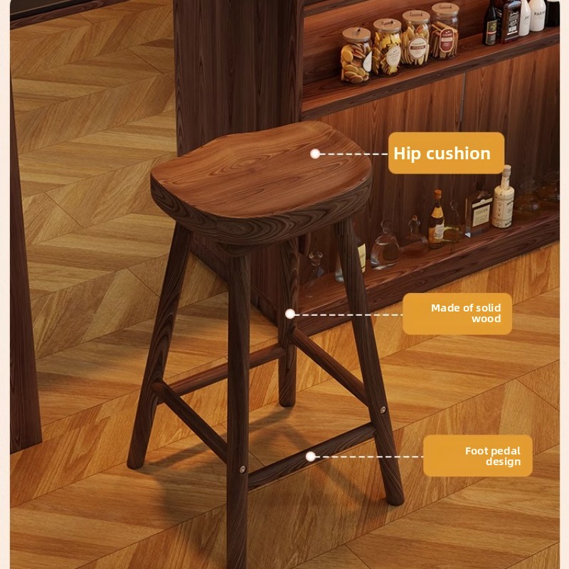 Banco de bar curvo de madeira  - Home Bar Seating avaliação e preço
