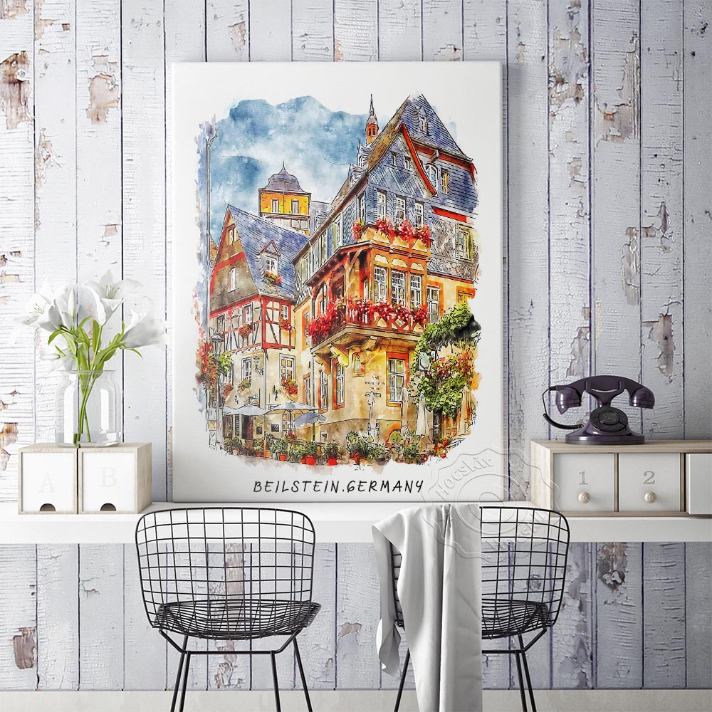 Impressão em aquarela, pôster  - Home Barcelona avaliação e preço