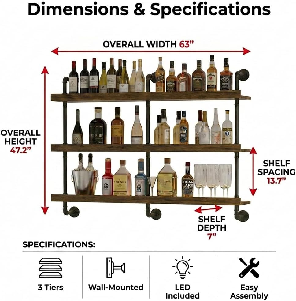 Suporte de parede para garrafa - Home Bar Shelf avaliação e preço