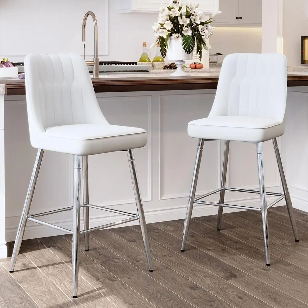 Conjunto de 2 Banquetas Branca - Home Bar Stools avaliação e preço