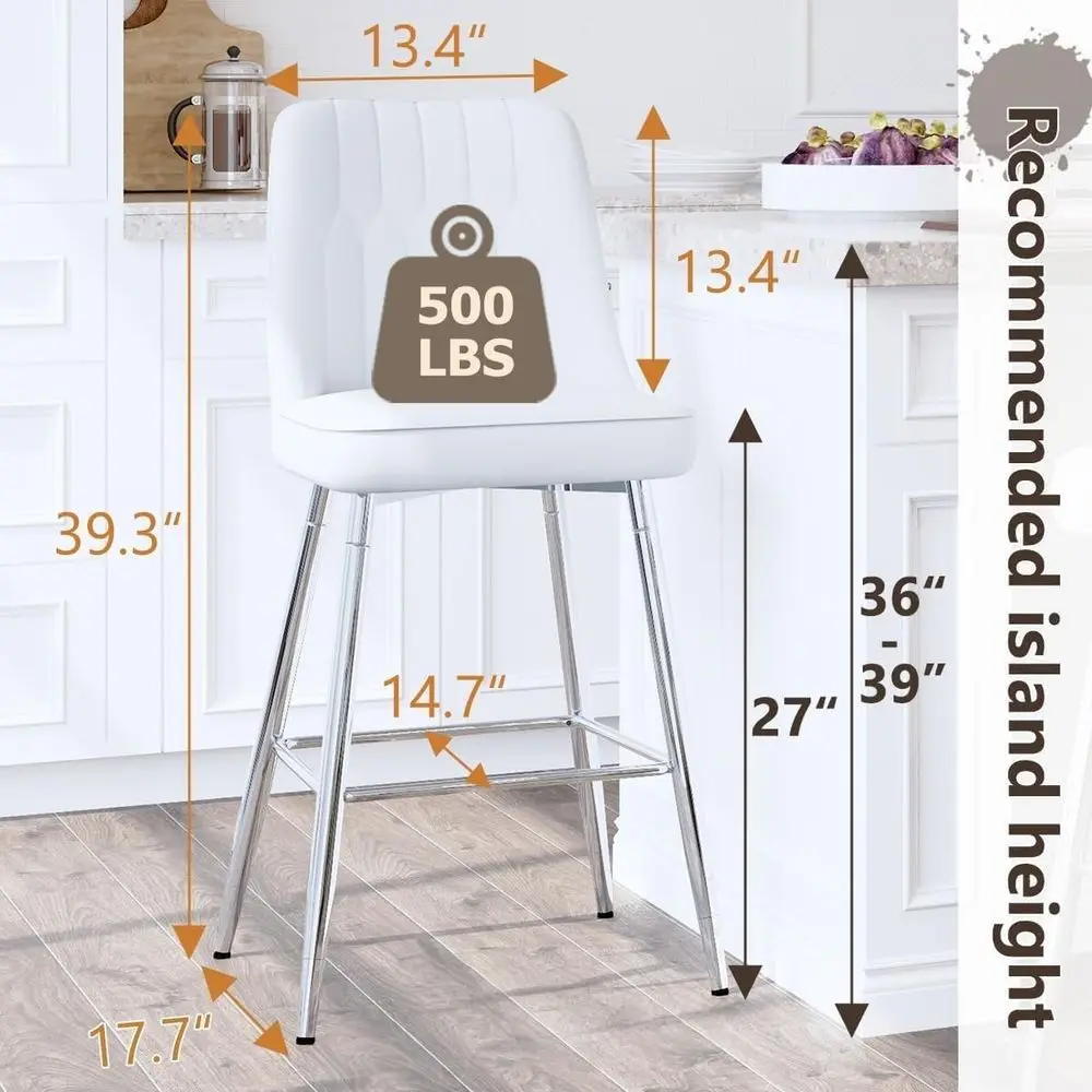 Conjunto de 2 Banquetas Branca - Home Bar Stools avaliação e preço